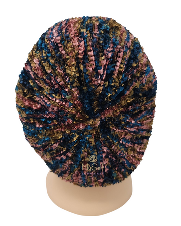 SG SG82-WL-BTM Black/Teal/Mocha/Navy Lined Chenille with Band myselflingerie.com